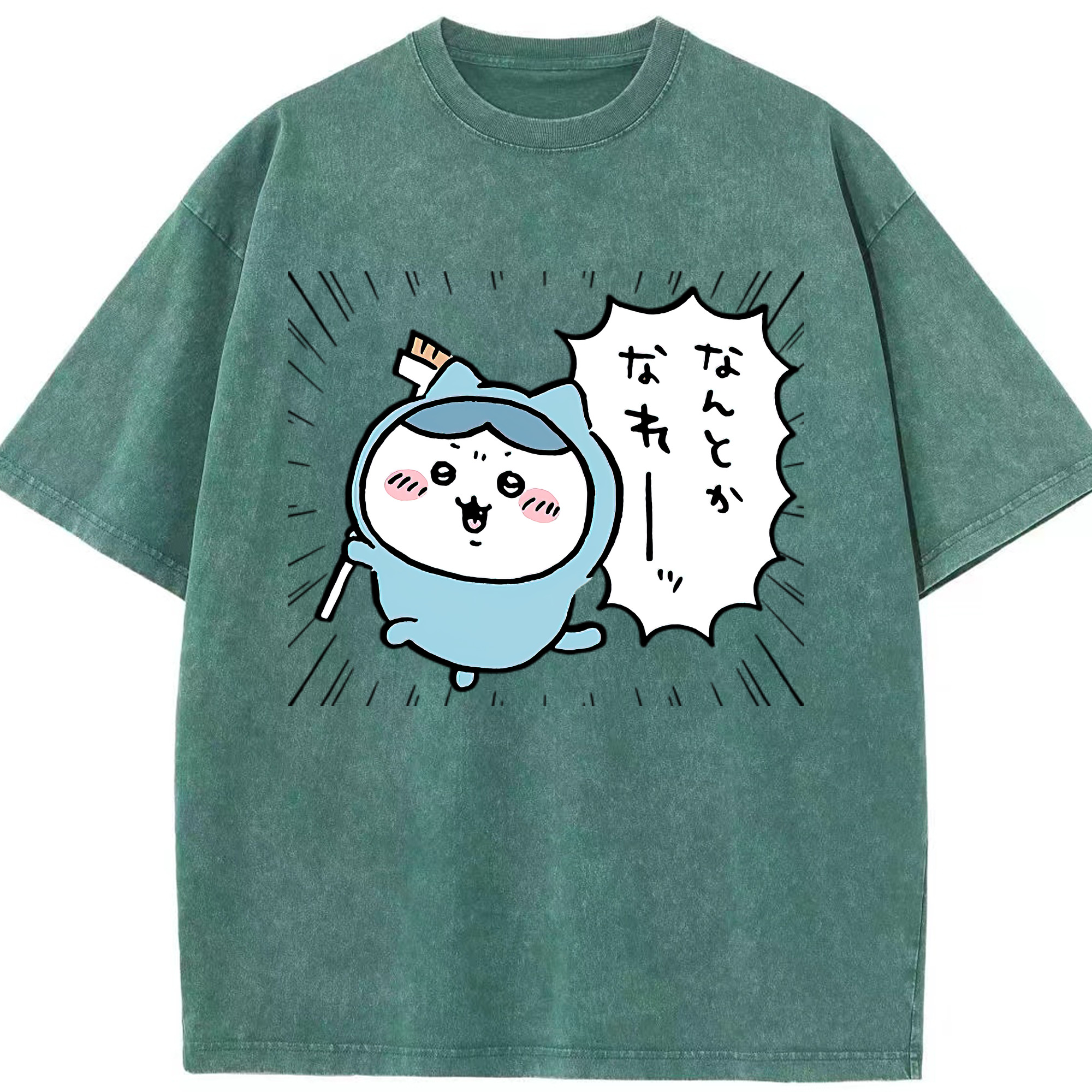 （画像用） ちいかわ ハチワレ Chii-kawa hachiware 綿100% ヴィンテージ風 半袖Tシャツ（フロントプリント）
